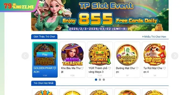 Slot game cùng nhiều trò chơi hot